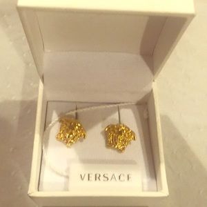 versace gold stud earrings mens